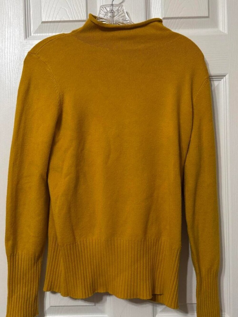 Mustard yellow mock neck sweater #knitwear #winterwear